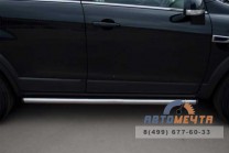 Пороги труба на Chevrolet Captiva 2012, нерж-2