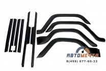Комплект молдингов Узкие (10 элементов АБС арки, порог, двери верх) для УАЗ 469 / Хантер