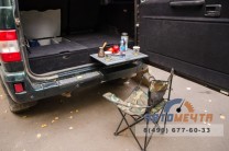 Органайзер (рундук, спальник) в багажник УАЗ Патриот дорестайлинг (2007-2014) со столиком. Карпет.-0