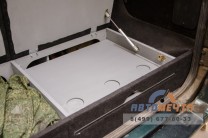 Органайзер (рундук, спальник) в багажник УАЗ Патриот дорестайлинг (2007-2014) со столиком. Карпет.-3