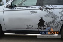Пороги для Mitsubishi Outlander из нержавейки-0