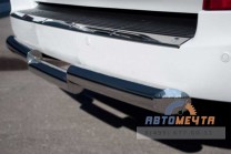 Защита заднего бампера для Lexus LX 570 из нержавейки-2