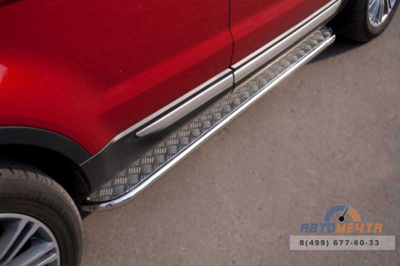 Защита порогов на Range Rover Evoque, нержавейка