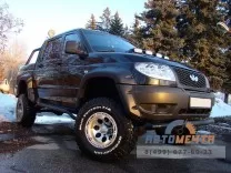 Бушвакеры УАЗ Патриот ПИКАП 160мм глянец, шагрень 2014-2016 (2 бака) 