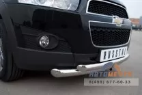 Защита переднего бампера для Chevrolet Captiva 2012 d76/63 мм (дуга) Защита переднего бампера на Chevrolet Captiva 2012