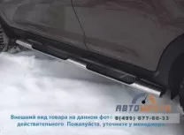 Пороги труба для Citroen C-Crosser d75х42 мм, овал с накладками Пороги для Citroen C-Crosser обвес из нержавейки