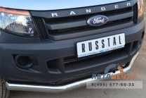 Защита переднего бампера на Ford Ranger 2012, нерж-0