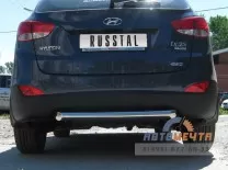 Защита заднего бампера на Hyundai H1 нержавеющая сталь