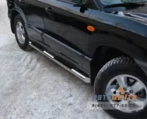 Пороги на Hyundai Santa Fe 2000-2006, нерж труба