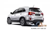 Защита заднего бампера угловая 63мм KIA SORENTO 2014-	