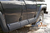 Комплект молдингов Широкие (10 элементов АБС арки, двери, порог) для УАЗ 469 / Хантер-1