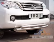Защита переднего бампера на Lexus GX460, нерж