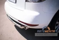 Защита заднего бампера на Mazda CX-7 2010-, нерж.
