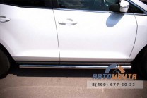Защита порогов на Mazda CX-7 2010-, нерж