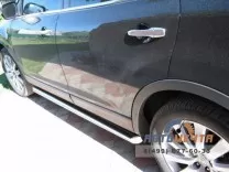 Защита порогов для Mazda CX-9 2007-2012, (труба), d76 мм, скосы 45 градусов Пороги на Mazda CX-9 2007-2012, нерж