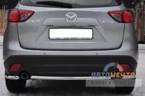 Защита заднего бампера для Mazda CX5 2011-, (уголки), d42 мм Защита заднего бампера на Mazda CX-5 2011-, нерж