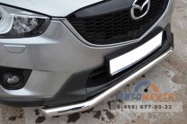 Защита переднего бампера на Mazda CX-5 2011-, нерж-2