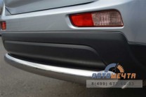 Защита заднего бампера Mitsubishi Outlander 2012, нерж-1