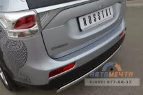 Защита заднего бампера для Mitsubishi Outlander 2012, d75х42 мм, овал, (дуга) Защита бампера задняя на Mitsubishi Outlander 2012