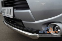 Защита бампера передняя на Mitsubishi Outlander, нерж-3