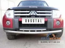 Защита переднего бампера для Mitsubishi Pajero 4 2006-2011, d76/42 (дуга) Защита переднего бампера Mitsubishi Pajero 4