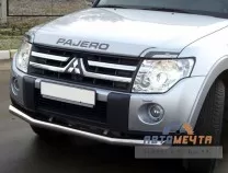Защита переднего бампера для Mitsubishi Pajero 4 2006-2011, d76 мм, (3 секции) Защита переднего бампера на Mitsubishi Pajero 4 06-11