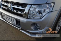 Защита переднего бампера на Mitsubishi Pajero 4 2012