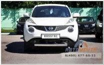 Защита переднего бампера для Nissan Juke 4х2 , d75x42 мм, овал, (дуга) Защита переднего бампера для Nissan Juke