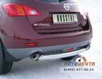Защита заднего бампера на Nissan Murano 2010-, нерж