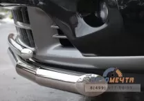 Защита переднего бампера для Nissan Murano 2010-, d76 мм (секции)/d42 мм (дуга) Защита переднего бампера на Nissan Murano 2010-, нерж