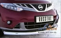 Защита бампера передняя на Nissan Murano нерж.