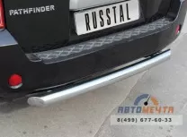 Защита заднего бампера для Nissan Pathfinder 4, d76 мм (дуга) Защита заднего бампера на Nissan Pathfinder 4