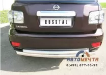 Защита бампера задняя для Nissan Patrol 2010, нерж