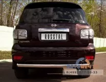 Защита заднего бампера для Nissan Patrol 2010