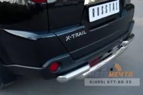 Защита заднего бампера для Nissan X-Trail 2011-, d76/63 мм, (дуга) Защита заднего бампера для Nissan X-Trail