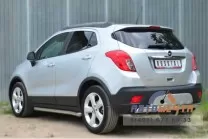 Защита заднего бампера на Opel Mokka 2012, нерж