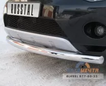 Защита переднего бампера для Peugeot 4007, d76 мм (дуга) Защита переднего бампера на Peugeot 4007