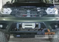 Площадка под лебёдку Rival в штатный бампер за номер УАЗ Патриот 