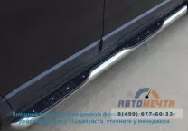 Пороги труба с накладками на CHERY TIGGO d76 мм, скосы