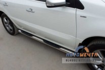 Пороги для Renault Koleos 12-, полированная нержавейка-2