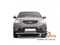 Защита переднего бампера двойная Ø63/51мм SSANG YONG ACTION 2011-2013 Защита пер. бампера 63/51мм SSANG YONG ACTION 11-13