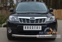 Защита переднего бампера для Subaru Forester 2008-, d76 мм (дуга) Защита бампера передняя на Subaru Forester 2008-