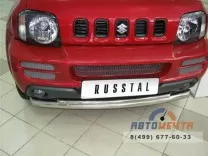 Защита переднего бампера на Suzuki Jimny, нерж