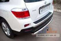 Защита заднего бампера для Toyota Highlander 2010, d76 мм (дуга) Защита бампера задняя на Toyota Highlander 2010