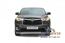 Защита переднего бампера одинарная Ø63мм TOYOTA HIGHLANDER 2014- Защита переднего бампера 63мм TOYOTA HIGHLANDER 2014-