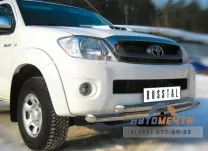Защита бампера передняя на Toyota Hilux, нерж