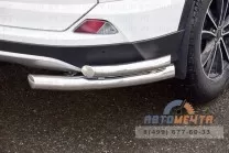 Защита заднего бампера двойная угловая Ø63/51мм TOYOTA RAV4 2016- Защита заднего бампера 63/51мм TOYOTA RAV4 2016-