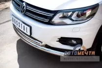 Защита переднего бампера для VolksWagen Tiguan Track & Field, d76/63 мм, (дуга) Защита переднего бампера для Volkswagen Tiguan