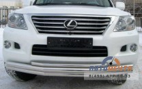 Защита переднего бампера на Lexus LX 570 из нержавейки
