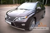 Защита переднего бампера для Lexus RX 270/350/450h 2009-2012, d75х42 мм, (овал) Защита переднего бампера для Lexus RX нержавейка